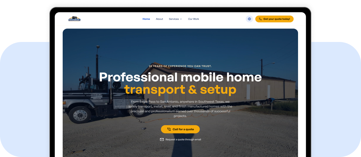 Sitio web profesional para negocio local en Piedras Negras, diseñado y desarrollado por Devworks Studio